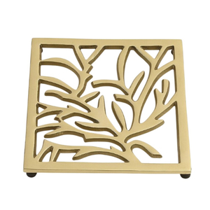 Wholesale Decorative Brass Holly Design Metal Trivet <b>Heat</b> <b>Resistant</b> <b>Table</b> <b>Protector</b> For Christmas Decor Kitchen Accessory - Product Image 6