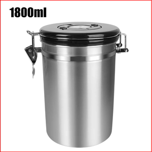 Contenitore Ermetico per Caffè in Acciaio Inox 304 con Cucchiaio, Barattolo per Conservazione in Cucina di Chicchi di Caffè e Tè - Product Image 2