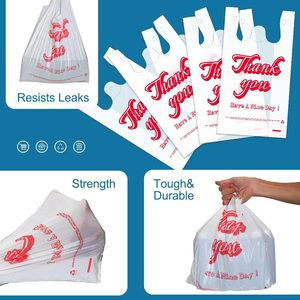 Bolsa de compras blanca con asas para supermercados, restaurantes y tiendas de conveniencia. - Product Image 6