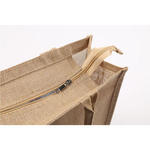 Fashionable Natural Jute Zipper Bag for Shopping and Casual Use - Product Image 4