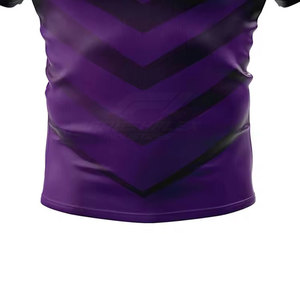 Maillot de rugby de haute qualité, nouveau design, personnalisable avec le nom et les numéros de l'équipe, manches courtes, 100% polyester, vêtements de sport durables - Product Image 4