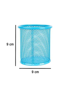 Porte-stylos métallique moderne 2023 pour étudiants, organisateur en acier doux bleu pour marqueurs et crayons, fabriqué en Inde - Product Image 4