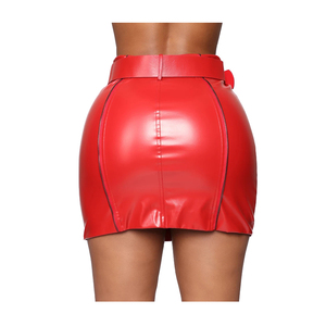 Nouvelles Arrivées Jupe en Cuir Femme Taille Haute Naturelle Décontractée Couleur Unie Fendue Longueur Genou Grande Taille Confortable Anti-Plis Séchage Rapide - Product Image 6