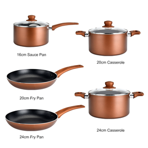 Ensemble de casseroles et poêles antiadhésives de qualité supérieure avec revêtement renforcé en titane, construction en aluminium forgé durable - Product Image 3