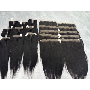 Closure en dentelle HD 4x4 pouces, cheveux humains vierges vietnamiens, noir naturel, lisses, pré-épilés, trame simple, pointes pleines - Product Image 3