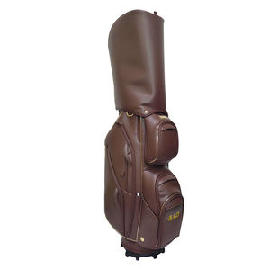 Sac de golf imperméable haut de gamme avec 14 séparateurs pleine longueur et cuir synthétique marron de luxe pour la protection des clubs - Product Image 4