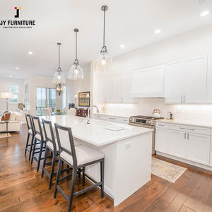 JY Project Customized European Style White Wood Kitchen Cabinet RTA Modern Luxury Cabinet Set for Villa Apartment - Product Image 3