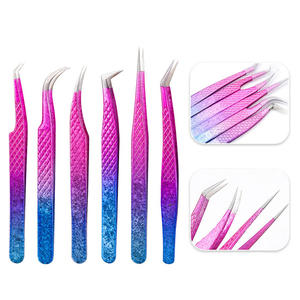 Pinces à cils en acier inoxydable de qualité supérieure avec pointe lisse anti-magnétique, longueur 12 mm, pour extensions de cils - Product Image 6