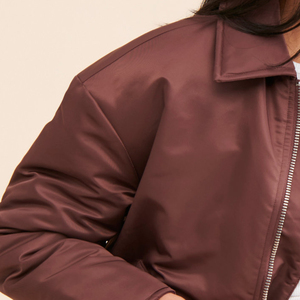 Zipper-Up High Quality Customized <b>Waterproof</b> Eco-Friendly <b>Breathable</b> Quick Dry Memory Heavyweight Hooded Bomber <b>Jackets</b> <b>Women</b> - Product Image 6