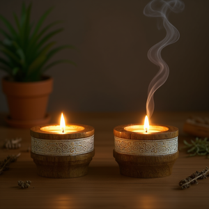 Brûleur d'encens et diffuseur d'aromathérapie en bois artisanal de qualité supérieure, porte-encens en bois durable - Product Image 3