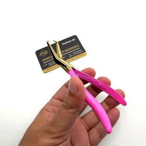Pince de retrait de microbilles en or rose, en acier inoxydable, pour extensions capillaires, avec logo personnalisé, micro-liens, manche rose, OEM - Product Image 5