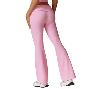 Best Design Women's High Waist <b>Leggings</b> Custom Logo 100% Quality Casual Comfortable Plain Dyed Breathable Spandex/Polyester - Product Image 2