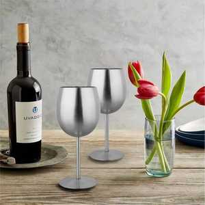 Premium Stainless Steel Wine Glass Set Insulated Metal Cocktail Goblet Shatterproof <b>Drinkware</b> with Wine Bottle Tableware - Product Image 6
