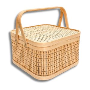 PHU HAO Best Selling Eco-Friendly Bamboo Gift <b>Basket</b> with Lid for Food and Gift Packaging Home Decor - Product Image 1