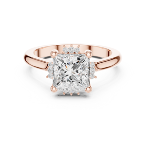 Anillo de Compromiso de Oro de 14K con Diamantes Cultivados en Laboratorio para Mujer, Certificado IGI, Estilo Geométrico Clásico - Product Image 1