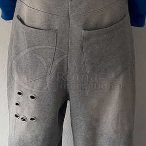 Pantalon de survêtement évasé de haute qualité, effet délavé soleil et usé, style streetwear, coupe oversize - Product Image 4
