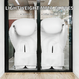 Gants de boxe en cuir synthétique respirants et légers à demi-doigts, séchage rapide, à lacets, avec sangle de poignet réglable, taille MMA - Product Image 2