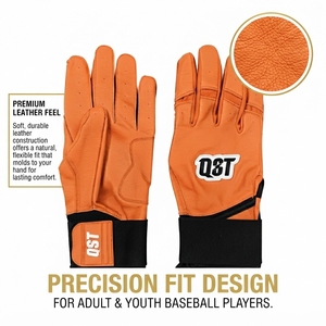 Gants de frappe de baseball en cuir à marque privée, respirants, pour l'entraînement sportif, avec fermeture auto-agrippante pour adultes - Product Image 3