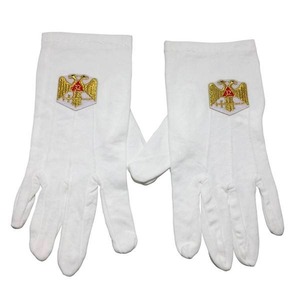 Guantes Masónicos Blancos Suaves y Cómodos, Personalizables, al por Mayor, de Algodón con Bordado - Product Image 2