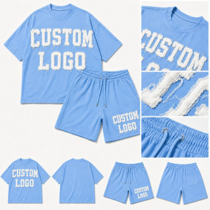Conjunto de Camiseta y Pantalones Cortos de Algodón 100% Transpirable para Hombre, Estilo Urbano, Dos Piezas, Ropa Casual a Juego - Product Image 6