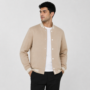 Trendy varsity jacket created with premium comfort and timeless <b>athletic</b> styling for fashion focused everyday casual wardrobes - Product Image 1