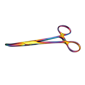 Pinces chirurgicales hémostatiques en acier inoxydable de haute qualité, courbées/droites, avec système de verrouillage à cliquet, 5 pouces - Product Image 1