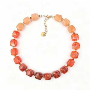 Collier bohème multi-couches noué à la main Zooying, perles en résine et acrylique en forme de nuage, bijou fantaisie exagéré pour femme, Noël - Product Image 1