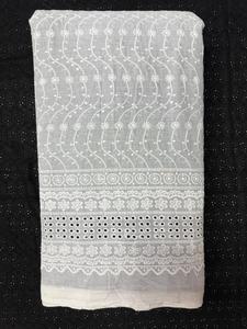 <b>White</b> Embroidered Georgette Tulle <b>Lace</b> Fabric Floral Eyelet Textile for Wedding Dress and Garment - Product Image 4