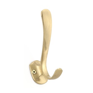 Wholesale Premium Brushed Gold Finish Hardware Heavy Duty Zinc Alloy Dual <b>Wall</b> Hook Bulk Decorative <b>Clothes</b> Hanger for Sale - Product Image 1