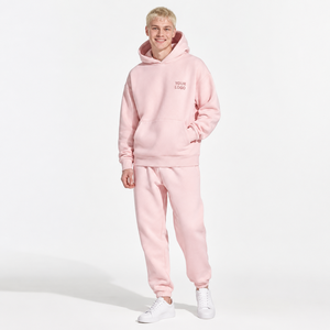 ชุดเซ็ตแทรคสูทสีชมพูแบบ unisex ผ้าฝ้ายฟลีซ สีพื้น สวมใส่สบาย ทรงหลวม ระบายอากาศได้ดี เนื้อผ้าหนา สไตล์สตรีทแวร์ - Product Image 1