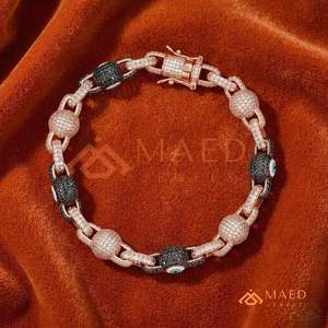 Top Selling Iced Out Bracelet 14K Gold Plated Diamond Cut Link Jewellery Hip Hop Iced Out Available At Competitive Price - Product Image 6