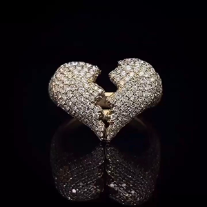 Anillos de Plata 925 con Incrustaciones de Diamantes, Anillos Hip Hop Adornados con Diamantes Moissanite de Claridad VVS - Product Image 1