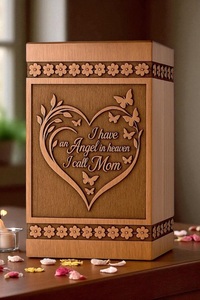 Custom Engraved Rosewood Cremation Urn Handcrafted American Style Eco-Friendly Durable <b>Memorial</b> <b>Box</b> with Personalized Options - Product Image 1