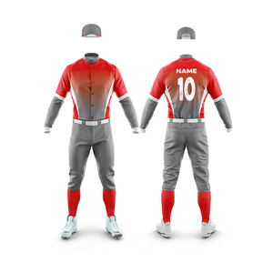 Custom Sublimated Baseball Uniform Set Men's Full Sleeve Gradient Color Moisture Wicking Polyester Team Jersey Pants - Product Image 2