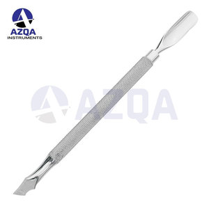 Pousse-cuticules et nettoyeur d'ongles double extrémité en acier inoxydable avec poignée texturée pour manucure et soin des ongles professionnels - Product Image 2