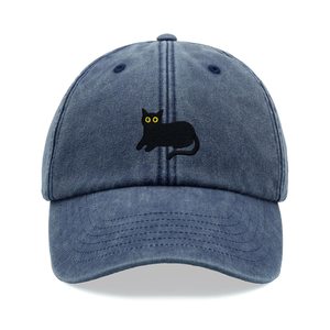 Black <b>Cat</b> Lying Down Baseball Cap Vintage Washed Cotton Unisex Dad Hat Adjustable Funny Faded Sports Sun Summer Holiday Funny Ca - Product Image 4
