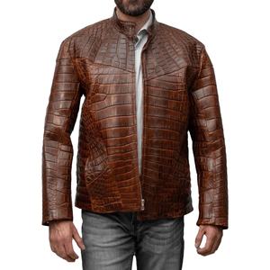 Veste bomber d'hiver en cuir véritable avec poche intérieure, couleur personnalisée, col rond et fermeture éclair, design tendance en vente chaude - Product Image 6