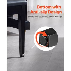 Sedia per Pianoforte con Cuscino Imbottito ad Alta Densità 22 x 13,78 Pollici con Vano Portaoggetti per Libri di Musica - Product Image 4