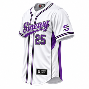 Camiseta de Béisbol Blanca para Hombre SINEWY SPORT, Impresión Sublimada con Nombre del Equipo 25, Absorbe la Humedad, Manga Corta, Corte Regular, Adulto - Product Image 4