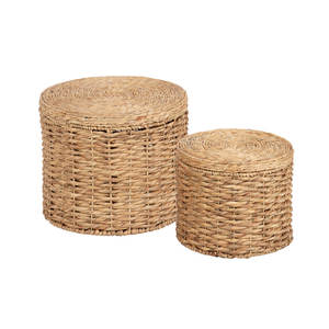 Juego de mesa auxiliar de ratán de dos piezas para muebles de sala de estar - Product Image 1