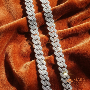 Premium <b>Iced</b> <b>Out</b> Silver Cuban Link <b>Chain</b> - VVS Clarity Diamond Cut Hip Hop Choker Necklace silver finish provide a high-contrast - Product Image 2