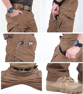 Mens Outdoor Hiking Casual Cargo Pants Lightweight 100% Cotton Eco-Friendly Breathable <b>Drawstring</b> Closure Work <b>Trousers</b> - Product Image 4