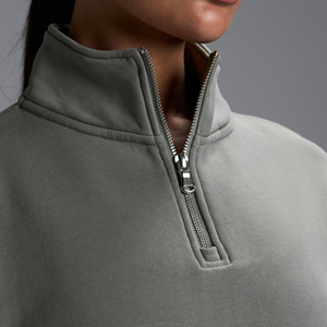 Sweat-shirt à capuche demi-zip pour femme, pull oversize à manches longues, vêtements d'automne pour adolescentes, tendance et confortable - Product Image 2
