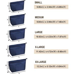 Organizer per Borse da Donna con 14 Tasche e Cerniera, Inserto per Borsetta e Custodia per Cosmetici - Product Image 2