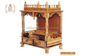 Éléphant sculpté à la main Mandir maison bois traité Temple Style moderne taille personnalisée finition naturelle UK USA Canada - Product Image 5