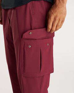 Pantalones Cargo Jogger para Hombre, Cintura Elástica, Múltiples Bolsillos, Secado Rápido, Estilo Casual Otoñal, Rojo - Product Image 3