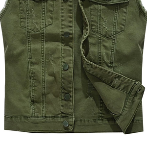 Unisex Denim <b>Vest</b> Sleeveless Jean Jacket Men <b>Women</b> Formal Waterproof Winter Vintage Washed Stylish Outerwear - Product Image 3