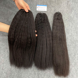 Extensiones de Cabello Humano Vietnamita Liso Rizado de Venta Caliente, Negro Natural, Súper Doble Trama, Puntas Gruesas y Llenas - Product Image 1