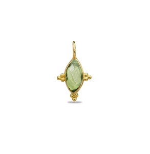 Colgante de latón chapado en oro con amatista verde marquesa al por mayor - Product Image 1