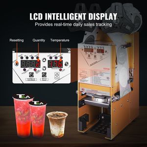 Macchina Sigillatrice Automatica per Bicchieri Alti 180 mm, 500-650 Bicchieri/Ora, Elettrica per Sigillatura Tè Boba - Product Image 5